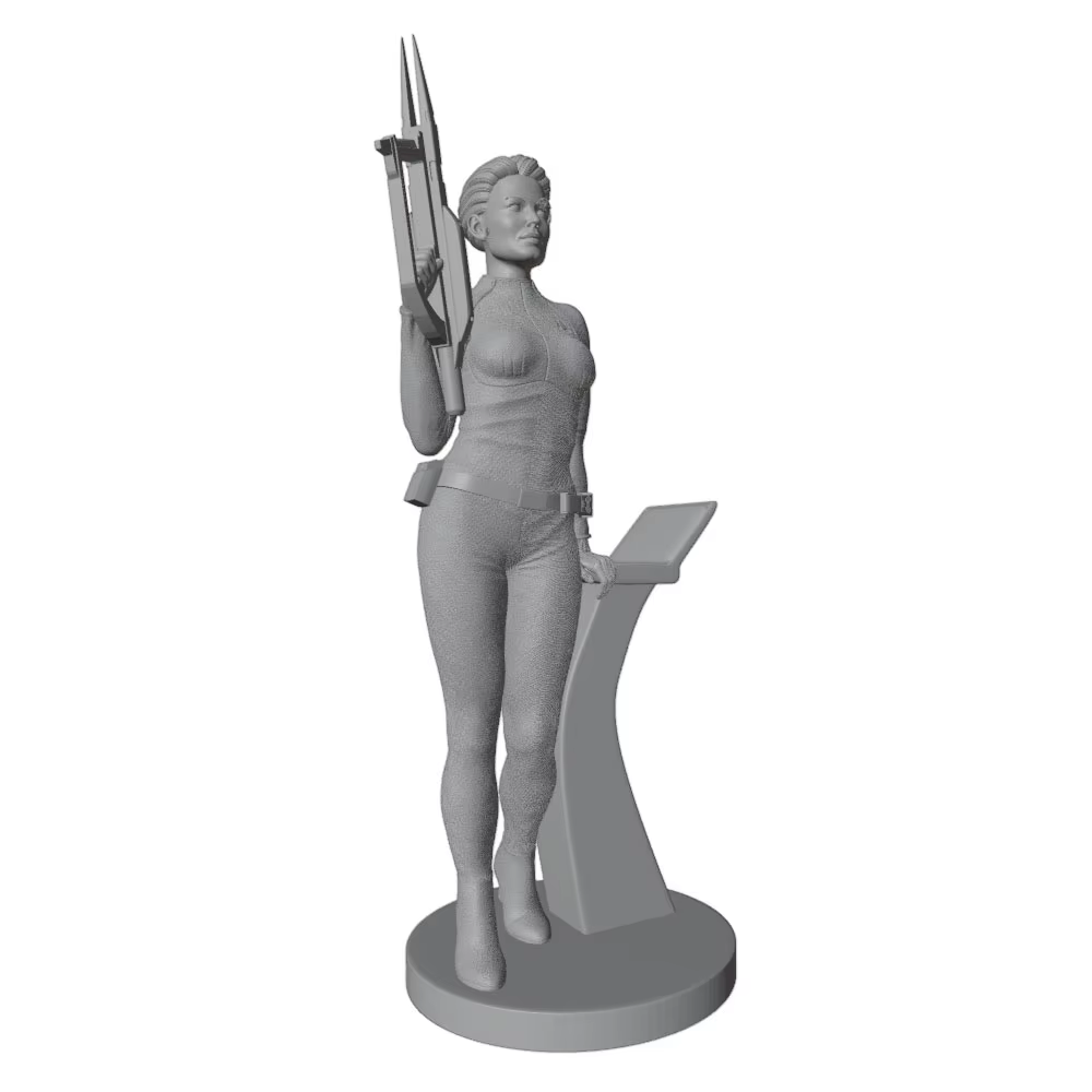 Figura de resina 3D guerrera femenina DIY sin montaje, ni pintura