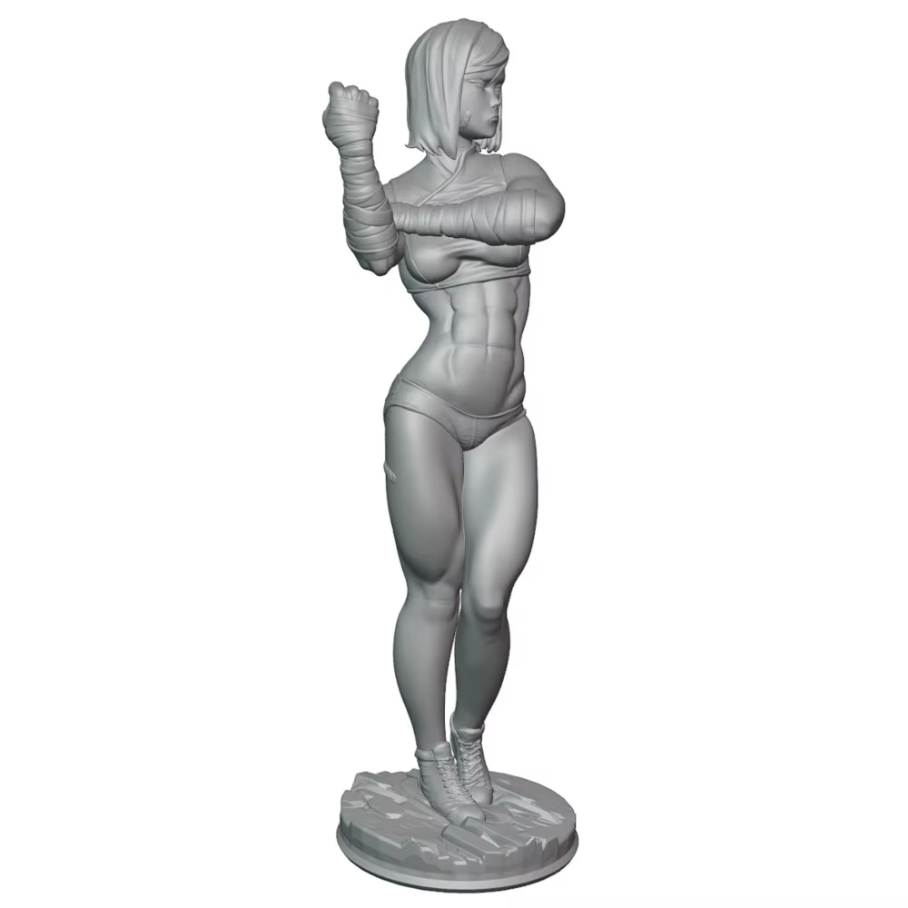 Miniatura femenina en pose de acción