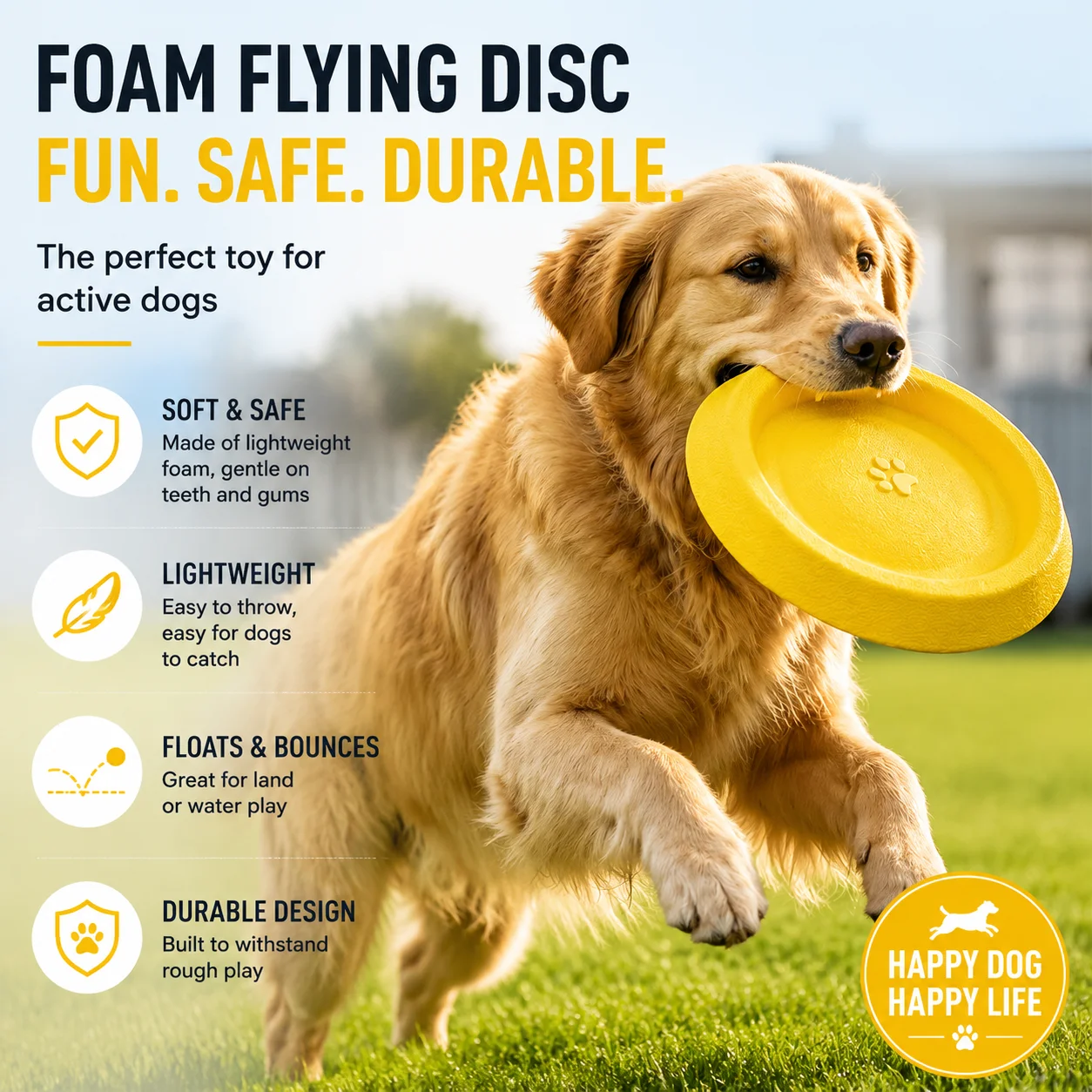 Frisbee resistente para perros – Disco volador para masticar y lanzar - imagen 4
