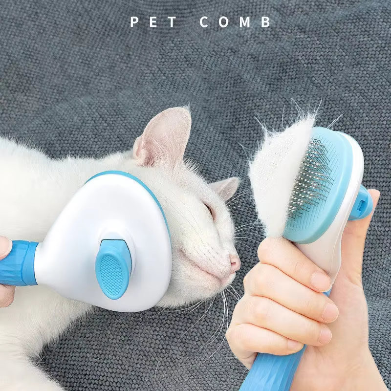 Cepillo autolimpiante para perros y gatos con botón de limpieza - imagen 2