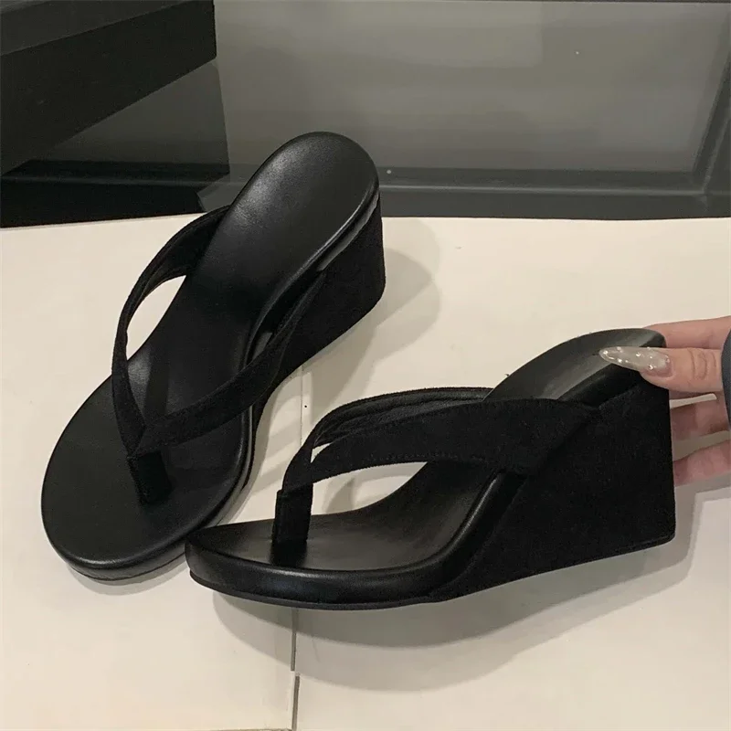Sandalias Mujer Estampado Leopardo Verano – Chanclas Plataforma Tacón