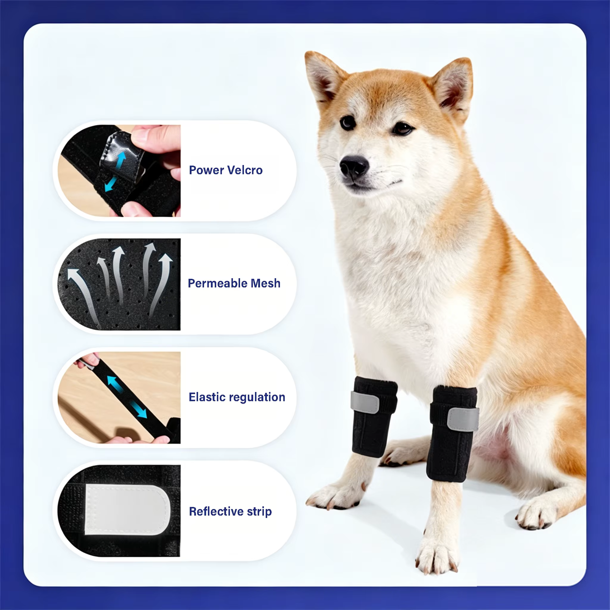 Rodillera compresiva para rodilla de perro con varilla de soporte - imagen 5