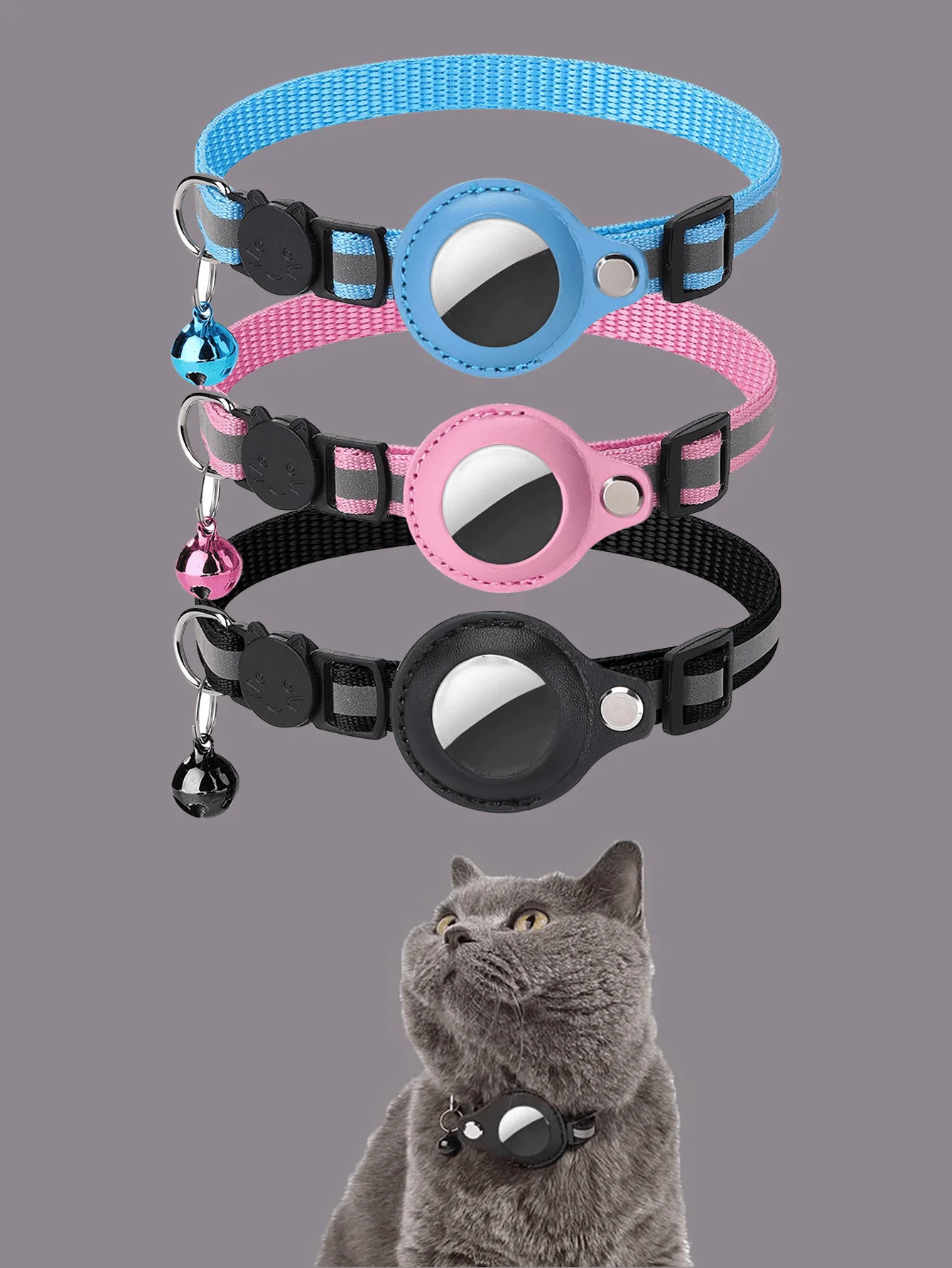 Collar reflectante para gatos con campana