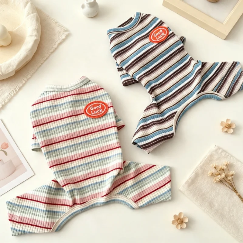Mono Pijama con Rayas para Perros y Gatos – Suave y Cálido - imagen 5