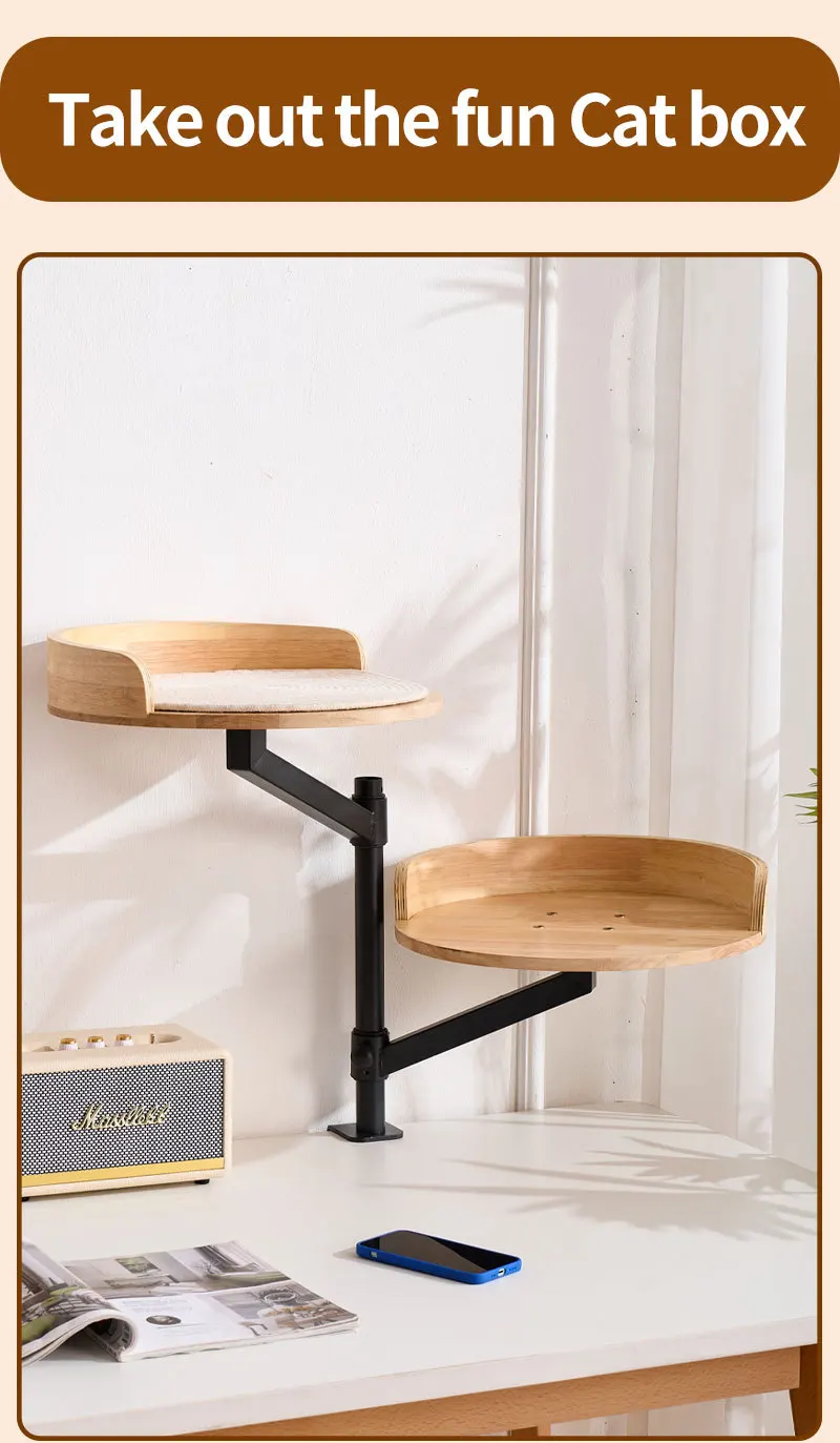 Estructura de escalada flotante para gatos de escritorio