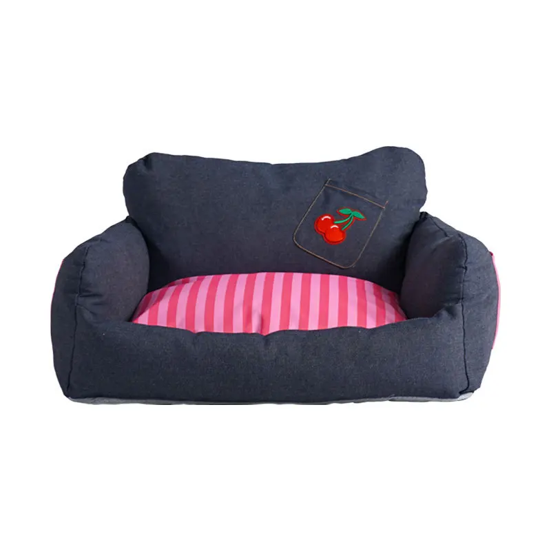 Cama sofá rayas para perros pequeños y gatos - imagen 2