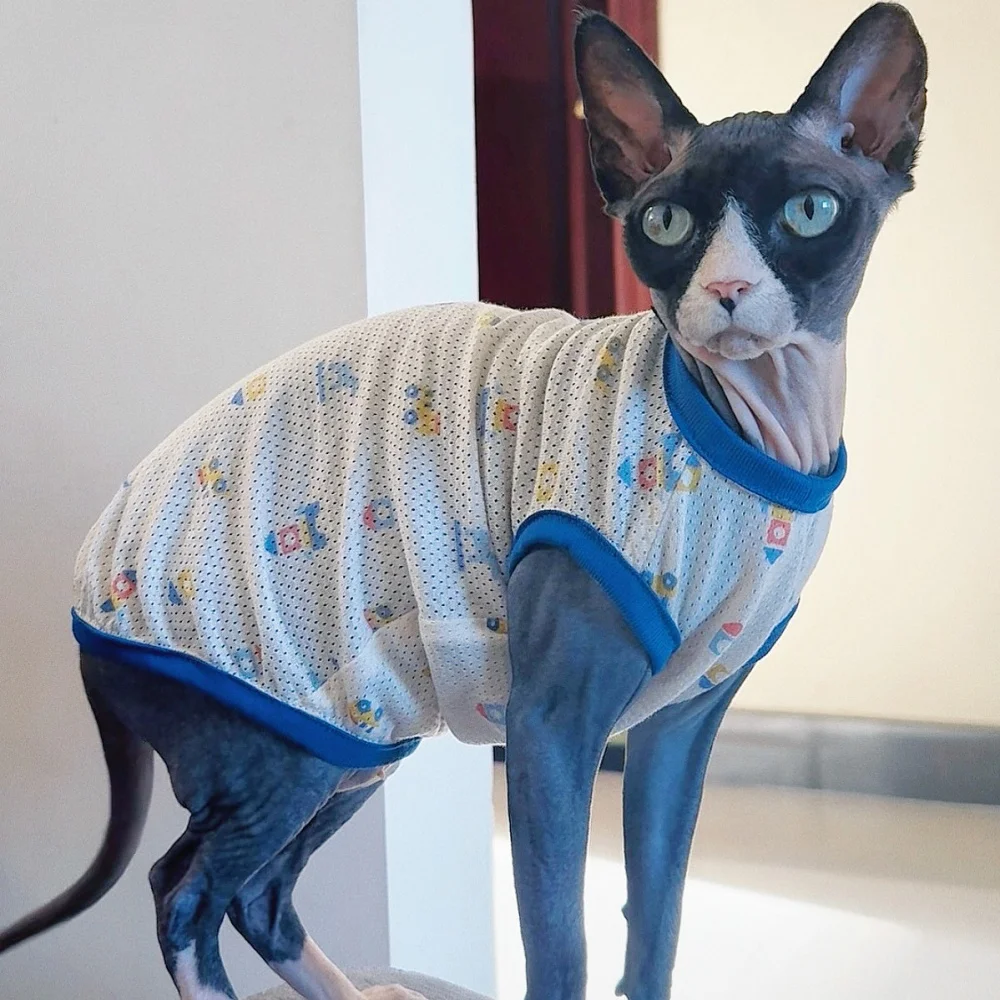 Chaleco de malla con protección solar para gatos Sphynx – Camiseta fina transpirable - imagen 4