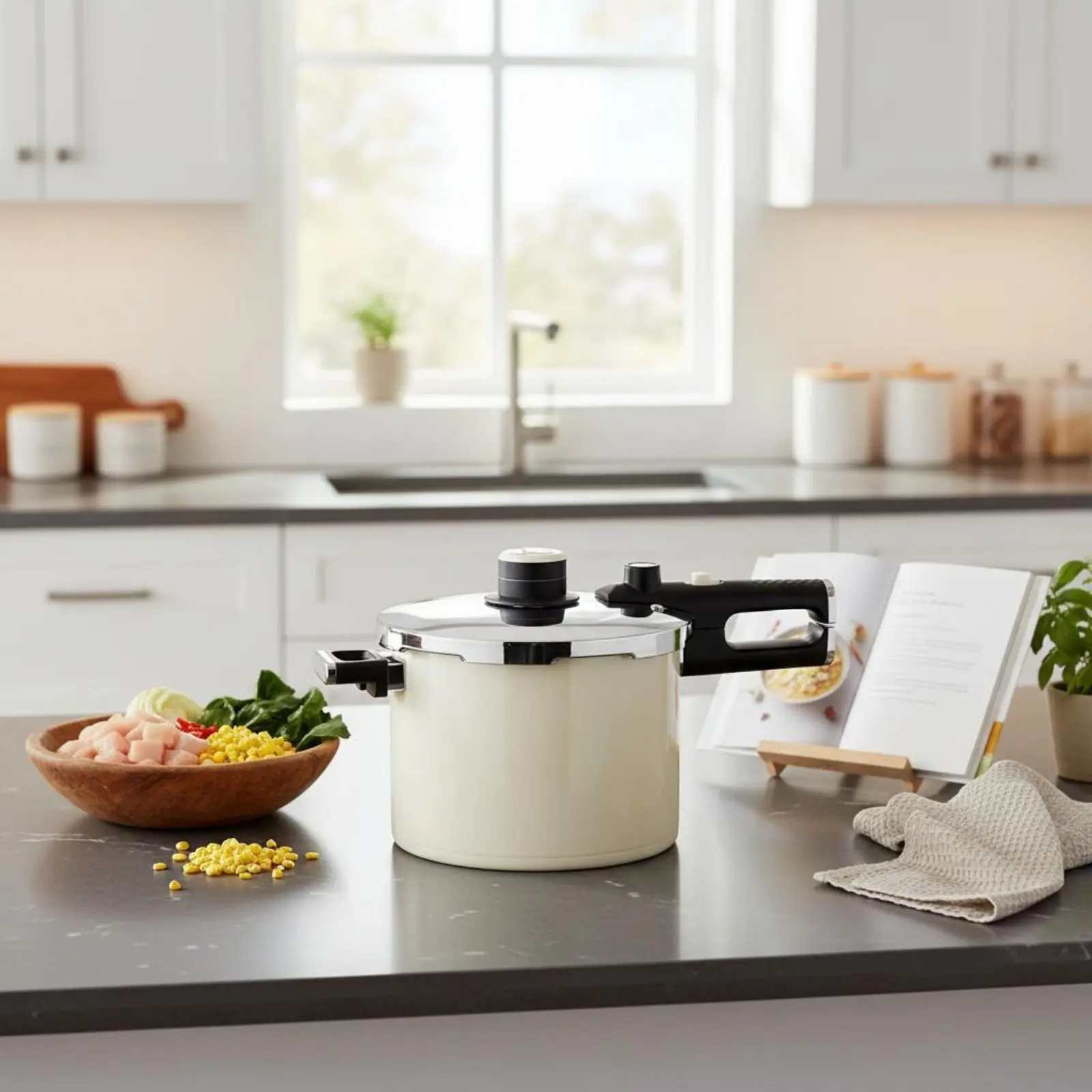 Olla a presión de acero inoxidable para cocina segura y resistente - imagen 3