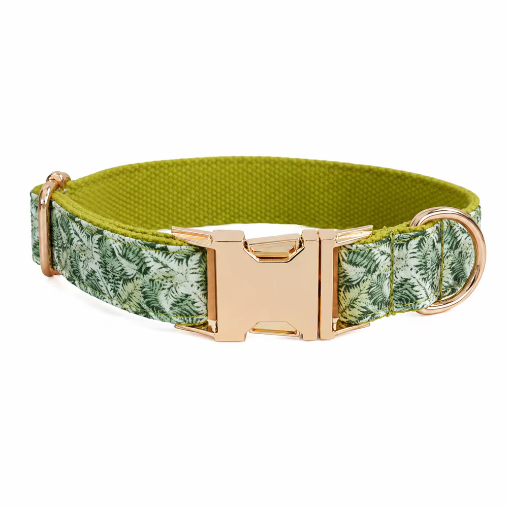 Collar personalizado para perro con hojas naturales y nombre - imagen 2