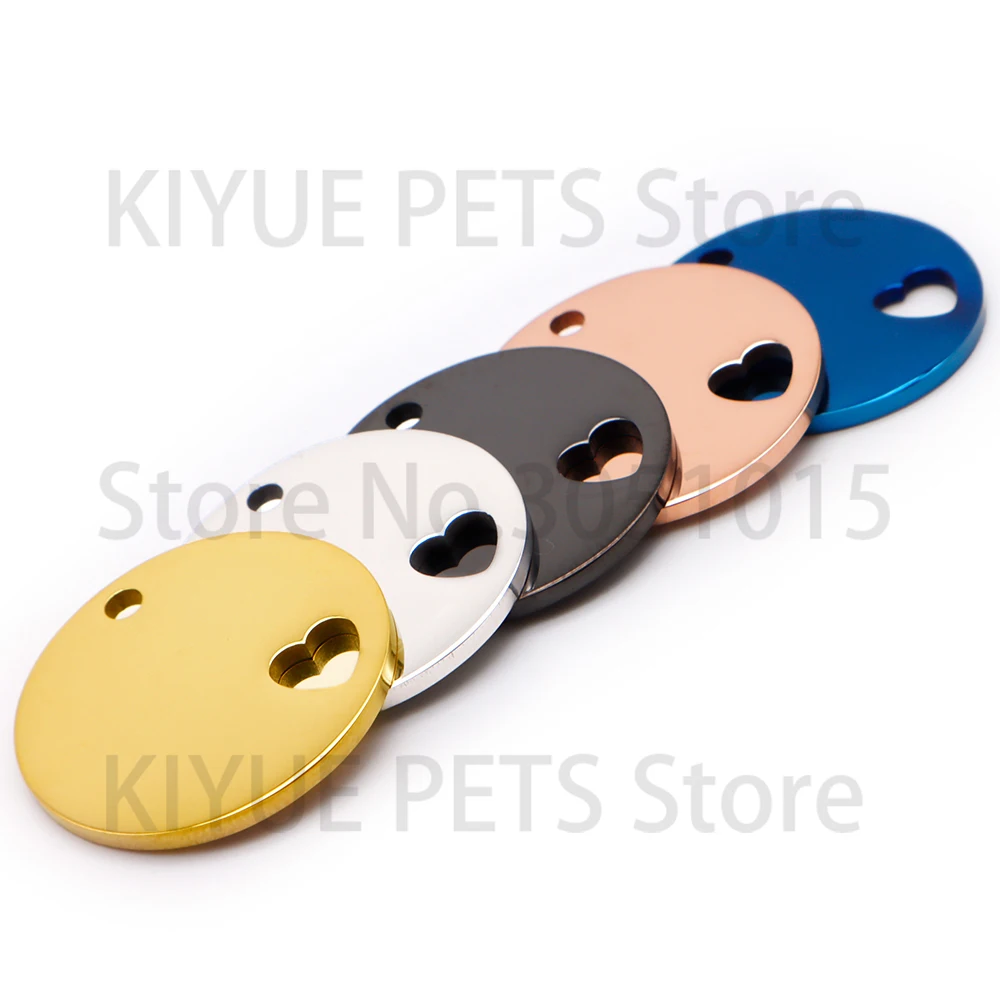 Dijes de corazón para collares de perro y gato, acero inoxidable - imagen 2