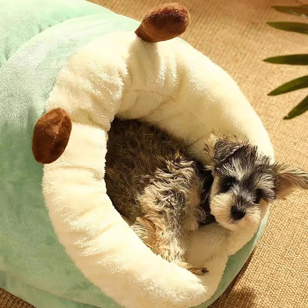 Cama para perros beige vista frontal
