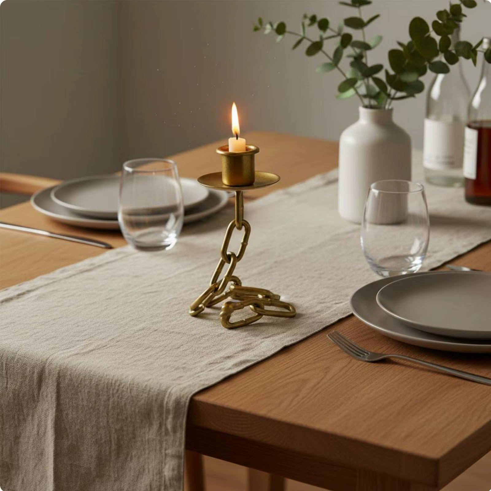 Candelabro Industrial para Velas Cónicas – Decoración Nórdica - imagen 2