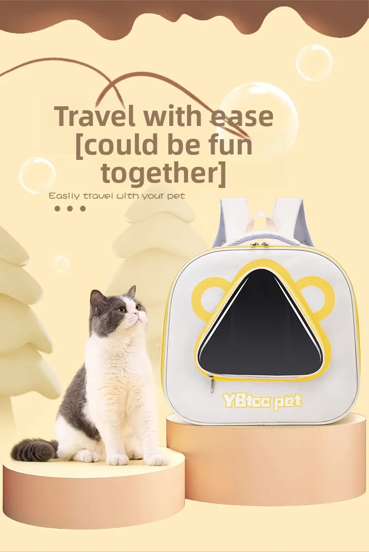 Mochila para gatos vista frontal con ventana transparente