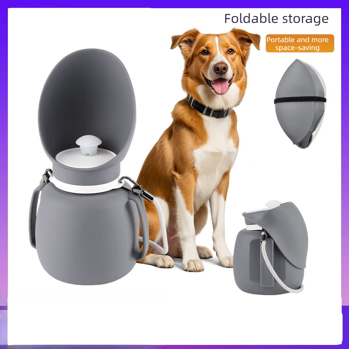 Bebedero portátil plegable para perros – taza de agua para paseos - imagen 3