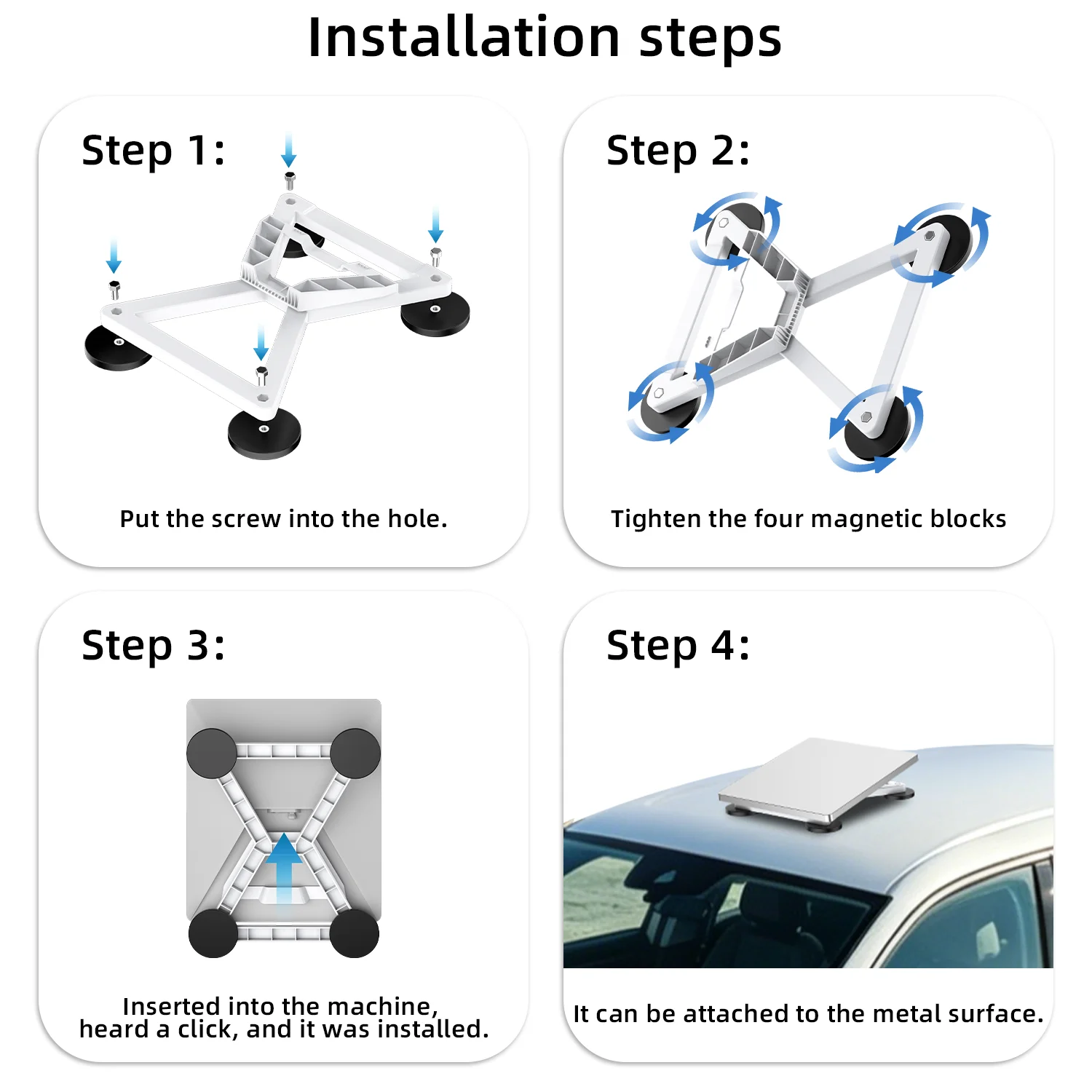 Soporte magnético techo para Starlink Mini – Montaje universal 4 imanes - imagen 5
