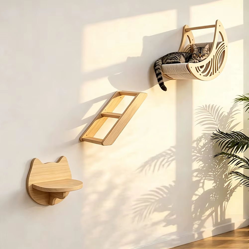 Estantes de pared para gatos: plataforma de madera para escalar - imagen 3