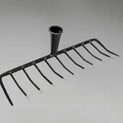 Rastrillo 9 dientes acero manganeso para desmalezar y remover tierra