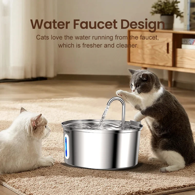 Bebedero automático para gatos y perros – Fuente de agua de acero inoxidable - imagen 4