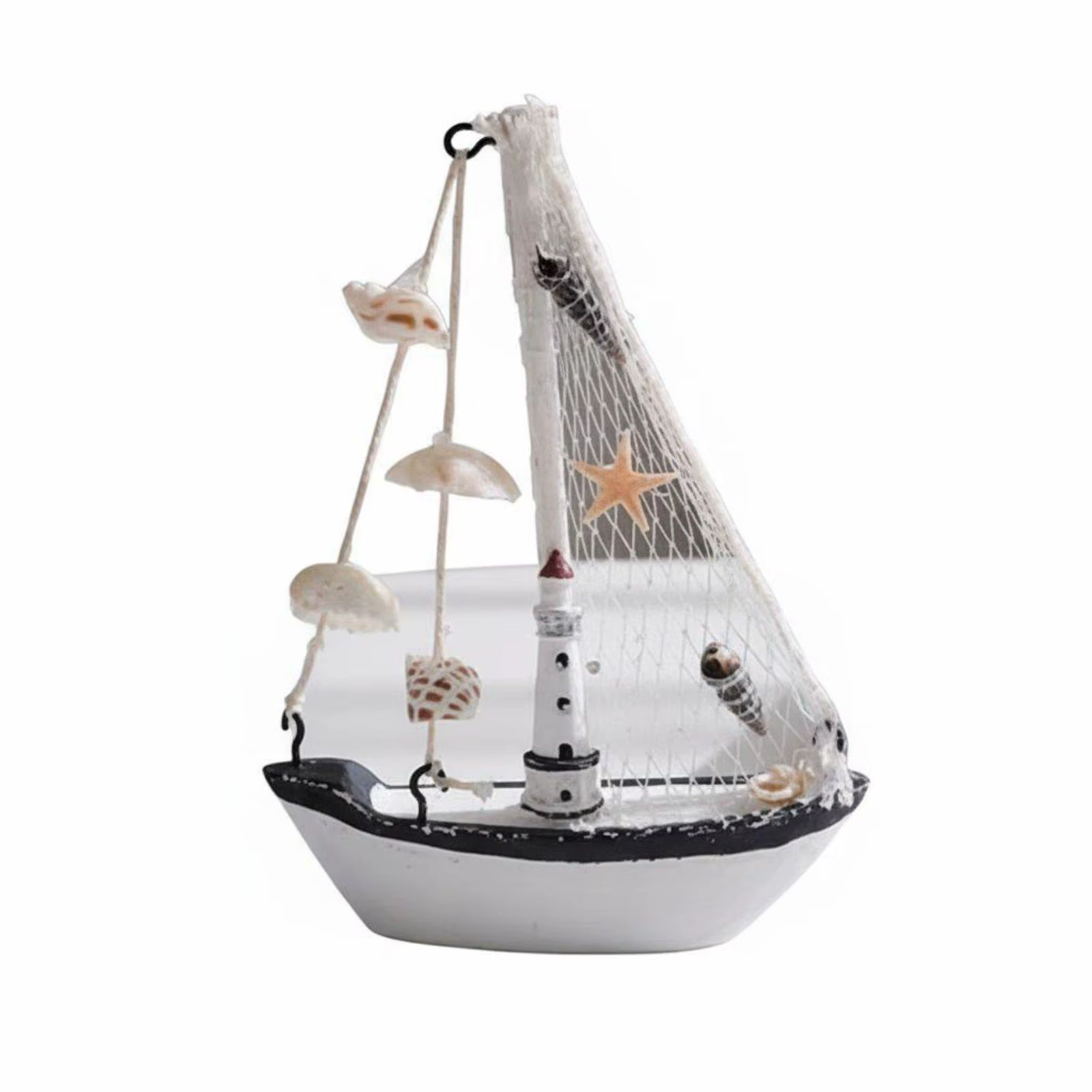Modelo velero madera acabado agrietado decoración náutica rústica - imagen 5
