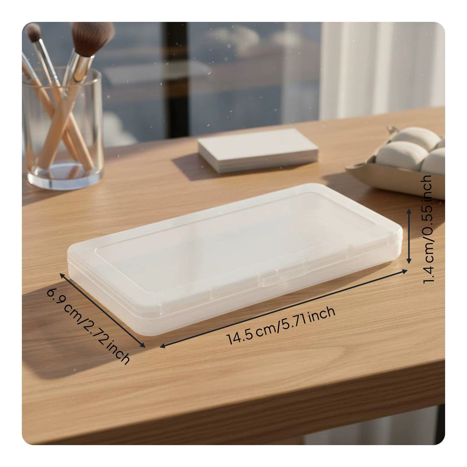 Estuche transparente apilable con tapa para cartillas gatos y perros