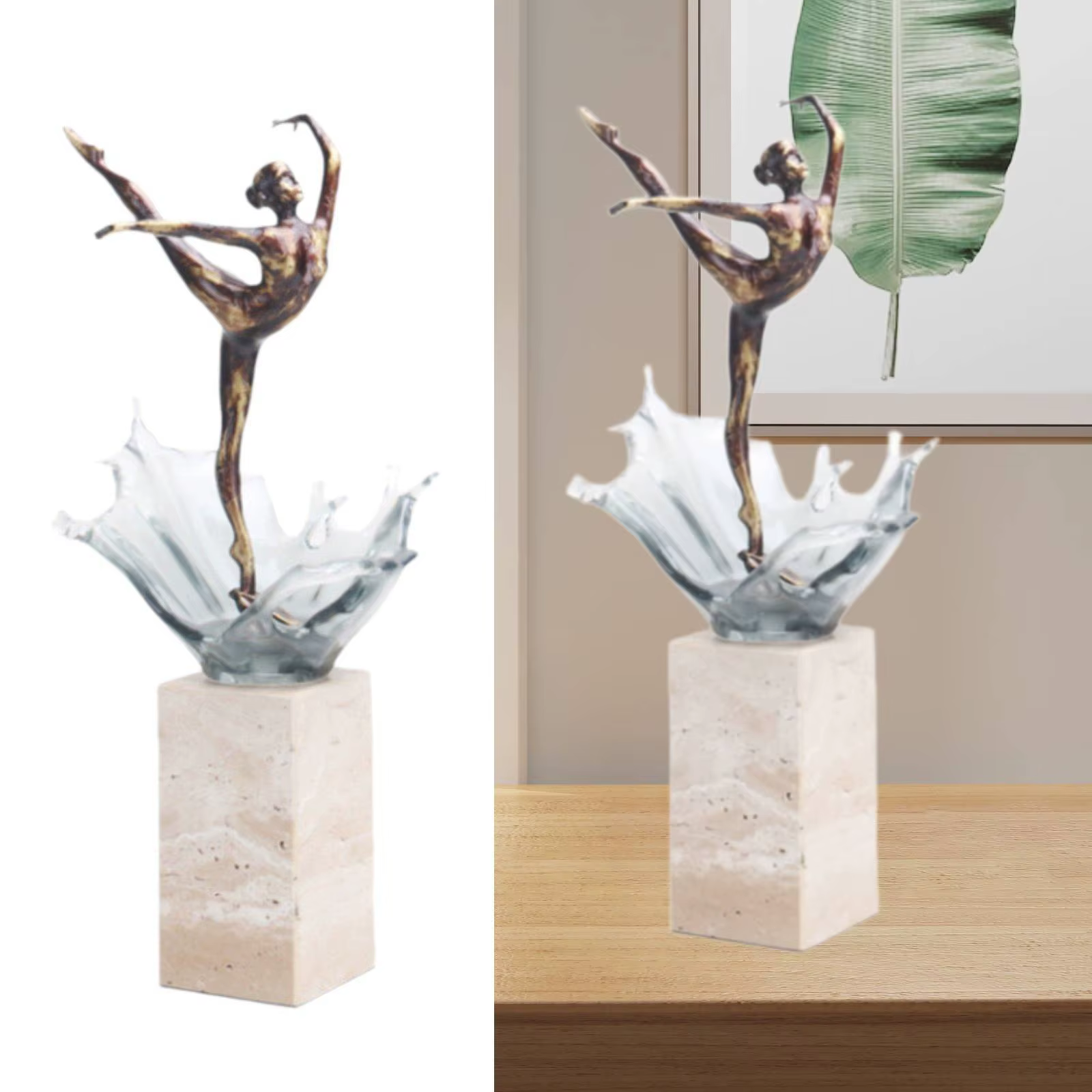 Figura de bailarina artística para mesa, adorno coleccionable de oficina - imagen 3