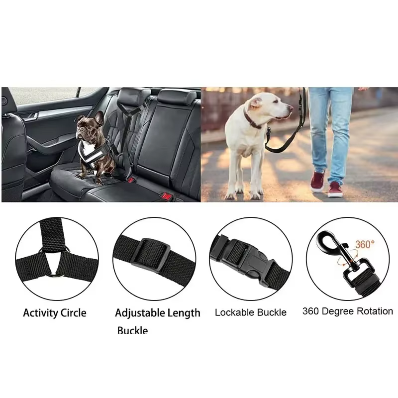 Cinturón de seguridad de coche para perros y gatos – Ajustable - imagen 3