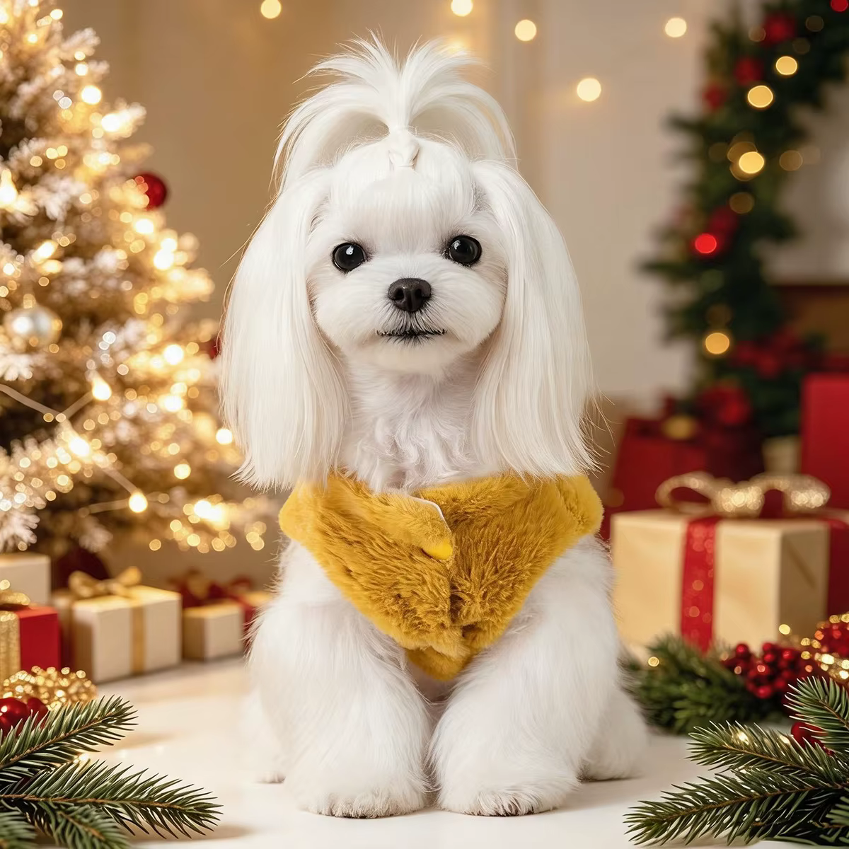 Chaleco navideño de felpa sin mangas para gatos y perros pequeños - imagen 2