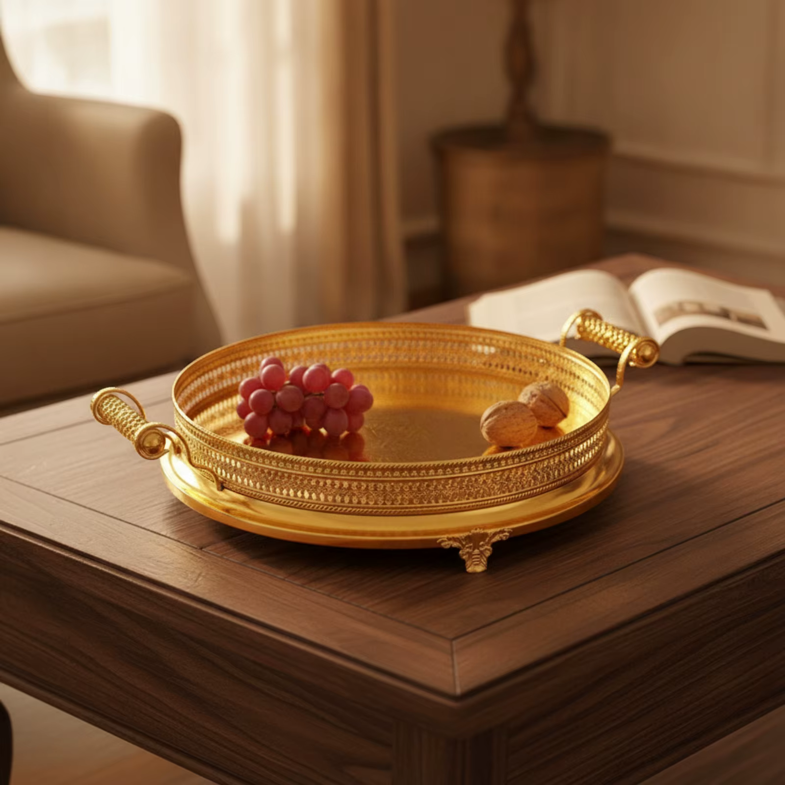 Bandeja de metal perforado para gatos y perros – plato decorativo elegante - imagen 4