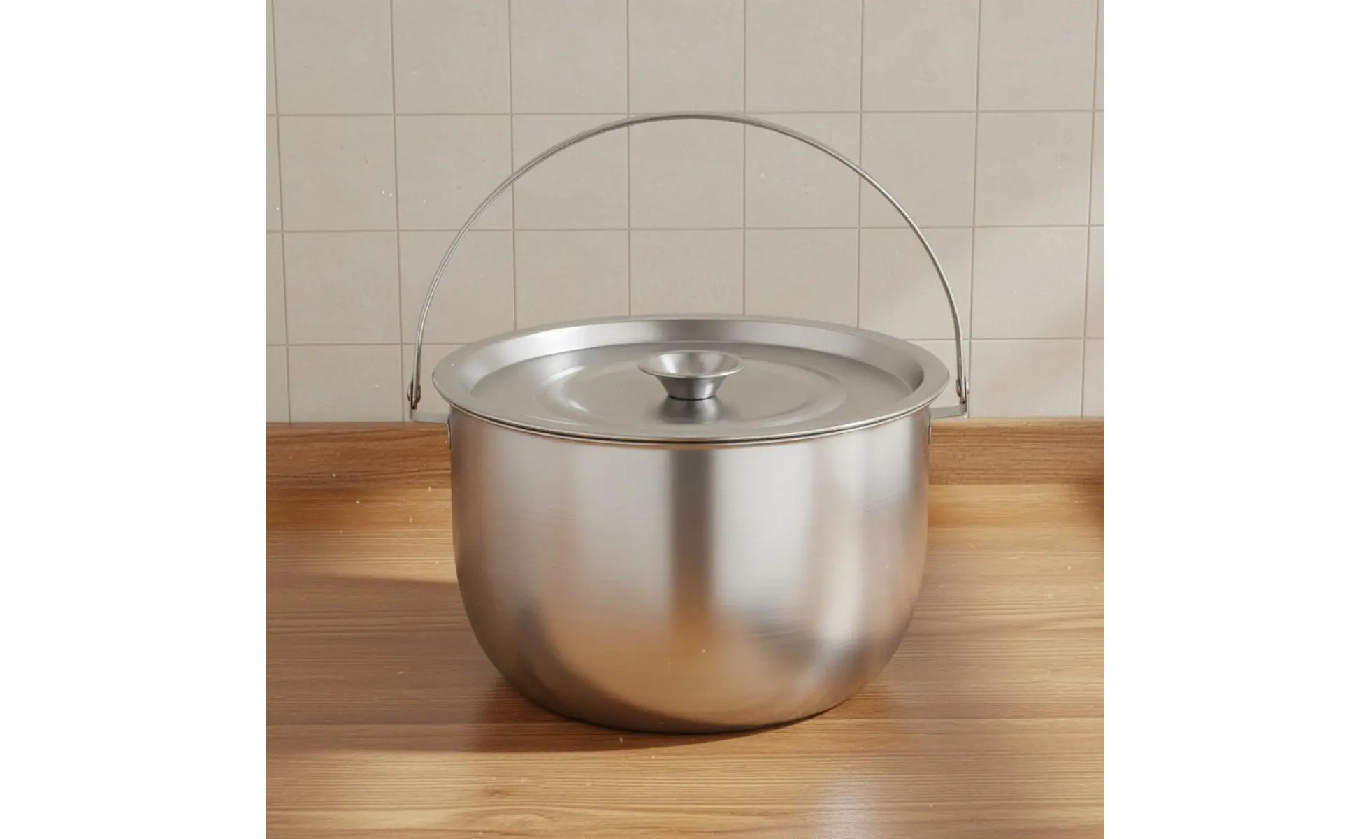 Olla para derretir grasa con colador y acabado de acero inoxidable