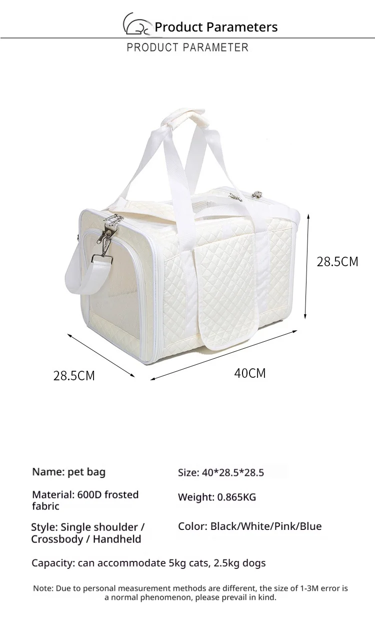 Bolsa de transporte para mascotas en uso