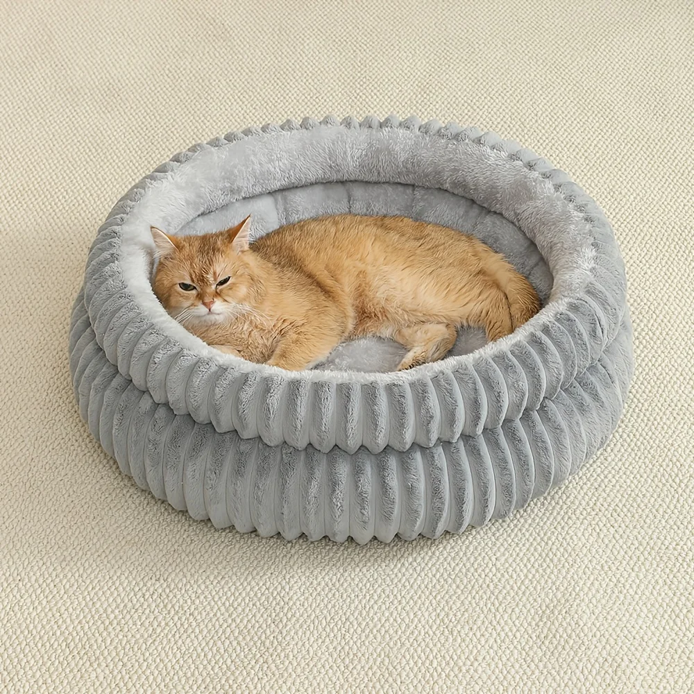 Cama redonda súper suave para gatos y perros – casa de felpa - imagen 3