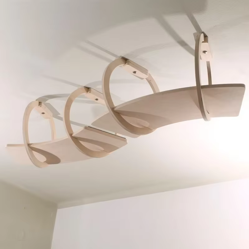 Pasarela de madera para gatos de pared, escalada y descanso - imagen 4