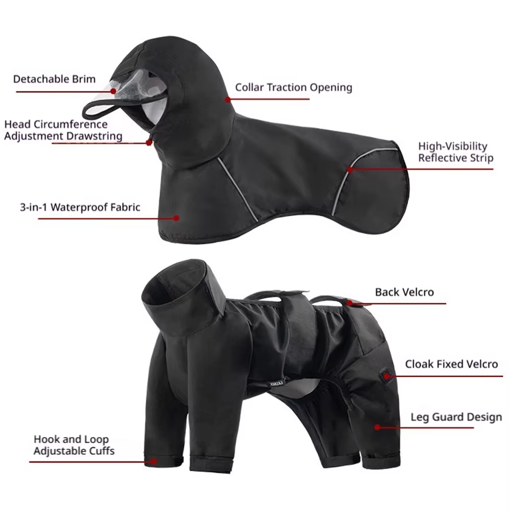 Impermeable para perros: mono completo lluvia, barro y polvo - imagen 2