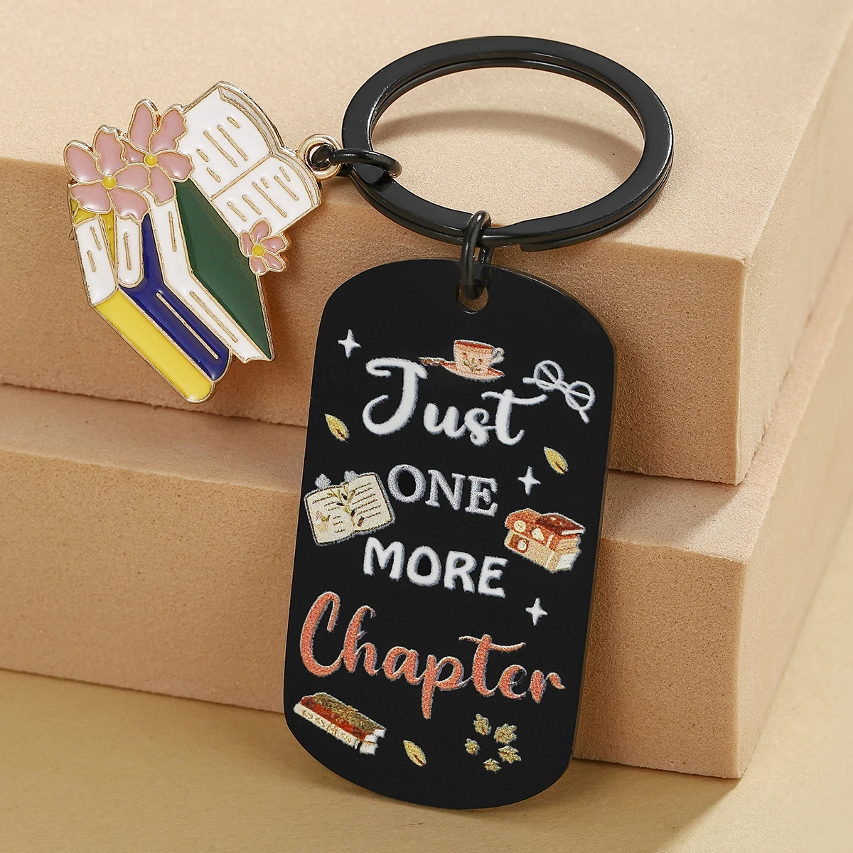 Llavero forma de libro regalo para amantes lectura de gatos y perros - imagen 2