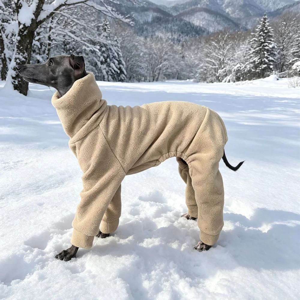 Abrigo forro polar grueso para galgo italiano y whippet marrón - imagen 4
