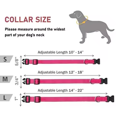 Collar reflectante para perro con hebilla ajustable y nailon