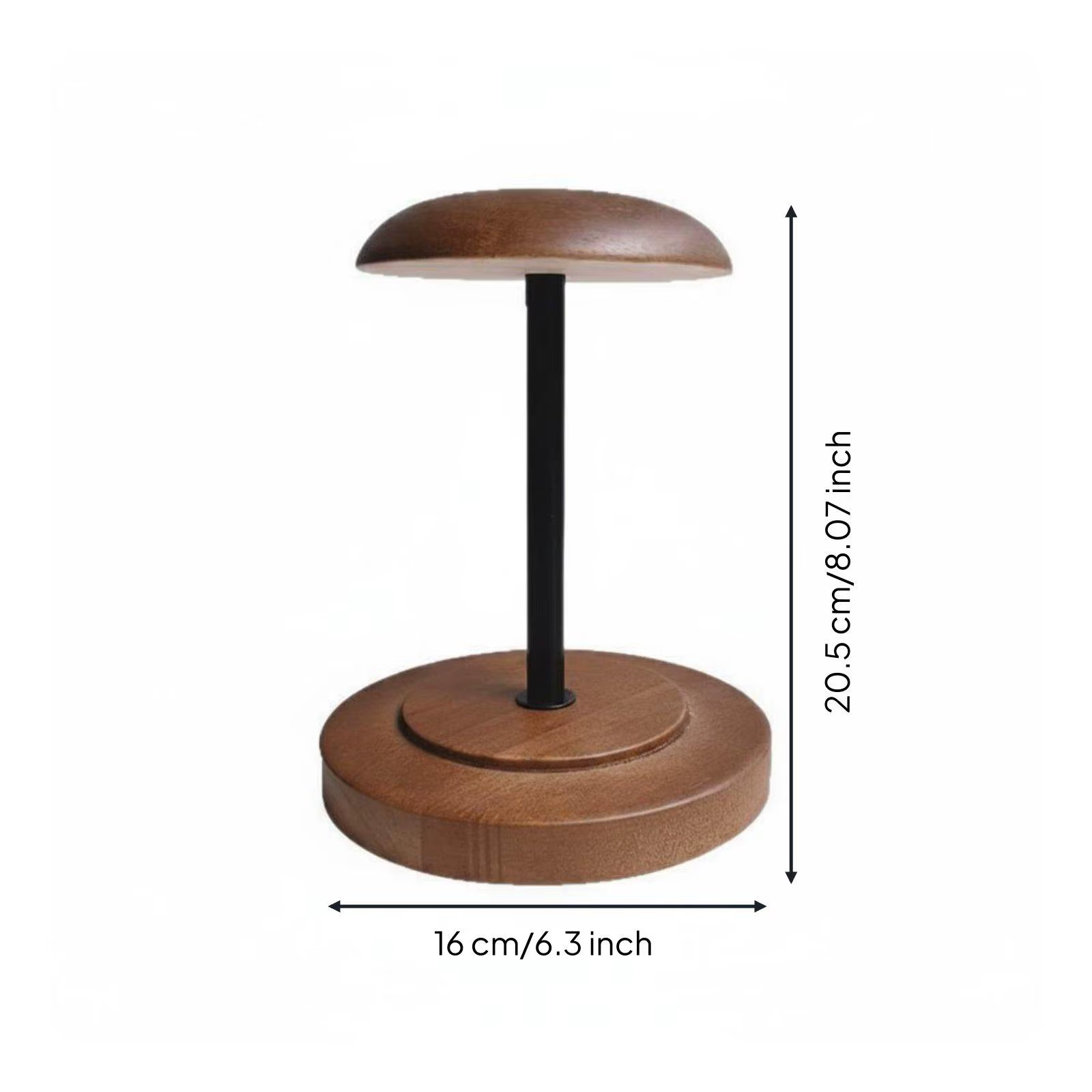 Expositor de sombreros vintage con base de madera y soporte extraíble - imagen 4