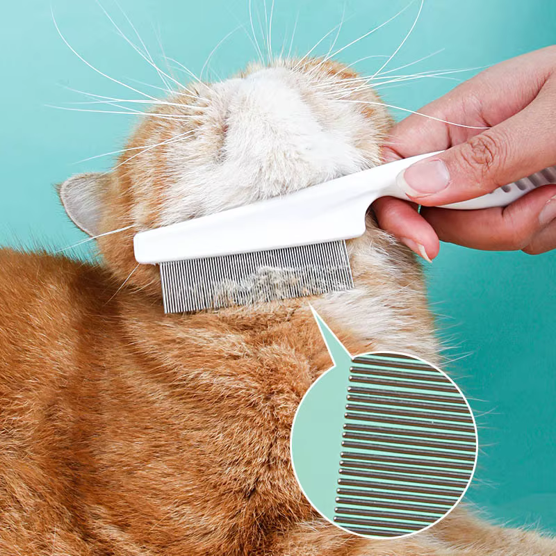 Set Peine y Cepillo Anti Pulgas para Gatos – Acero Inoxidable y Quita Pelo - imagen 3