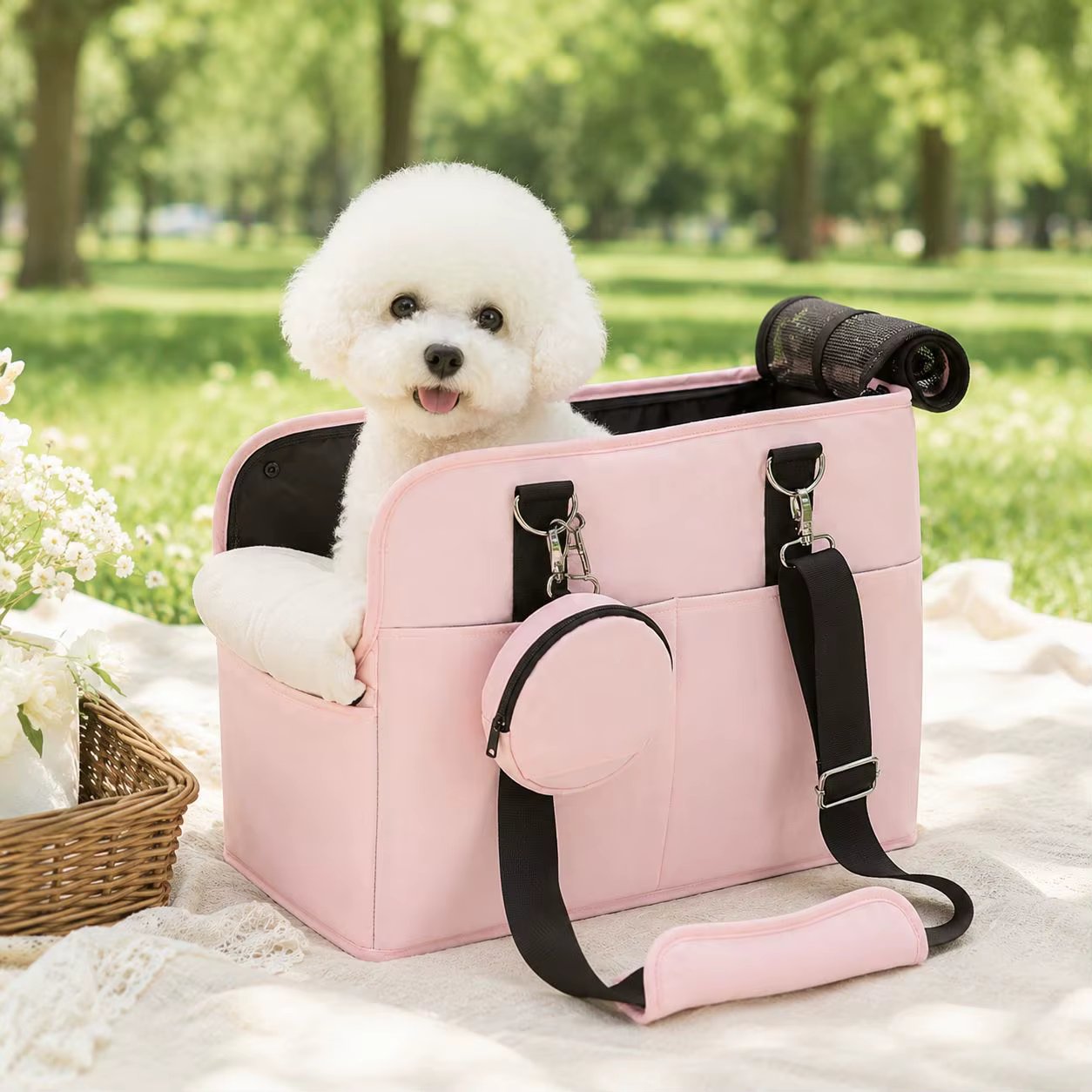 Bolsa de transporte grande para gatos y perros, para coche - imagen 3