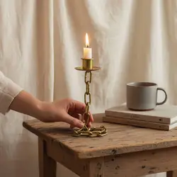 Candelabro Colgante de Metal – Decoración Nórdica para Mesa