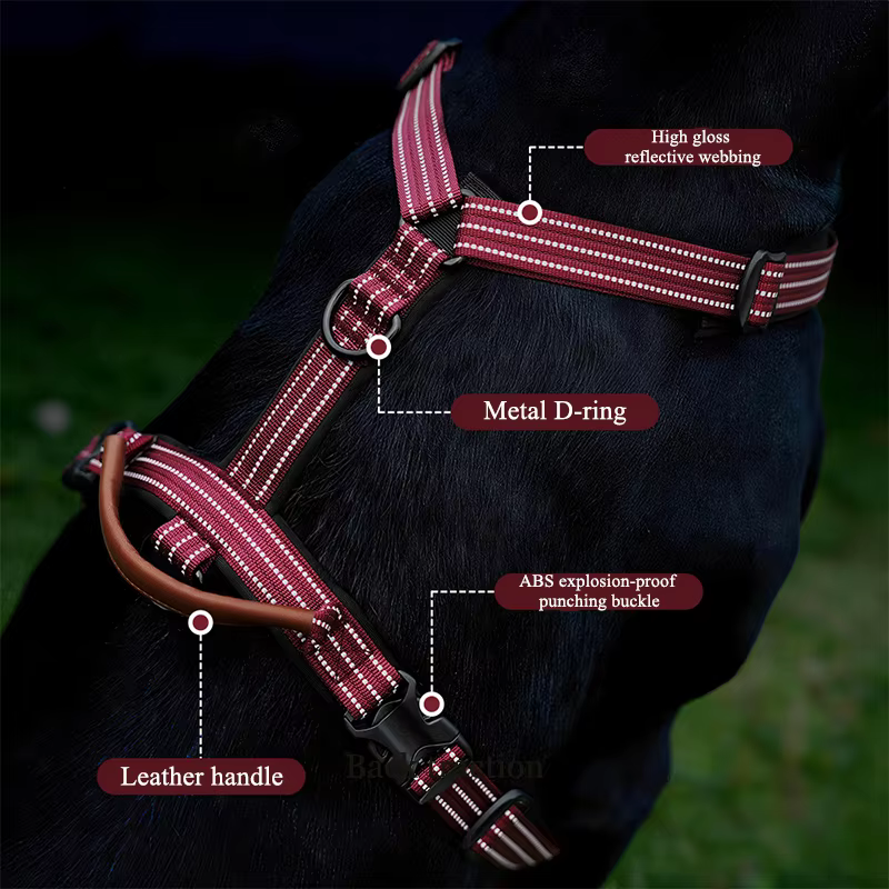 Arnés reflectante para perros grandes, ideal para Doberman