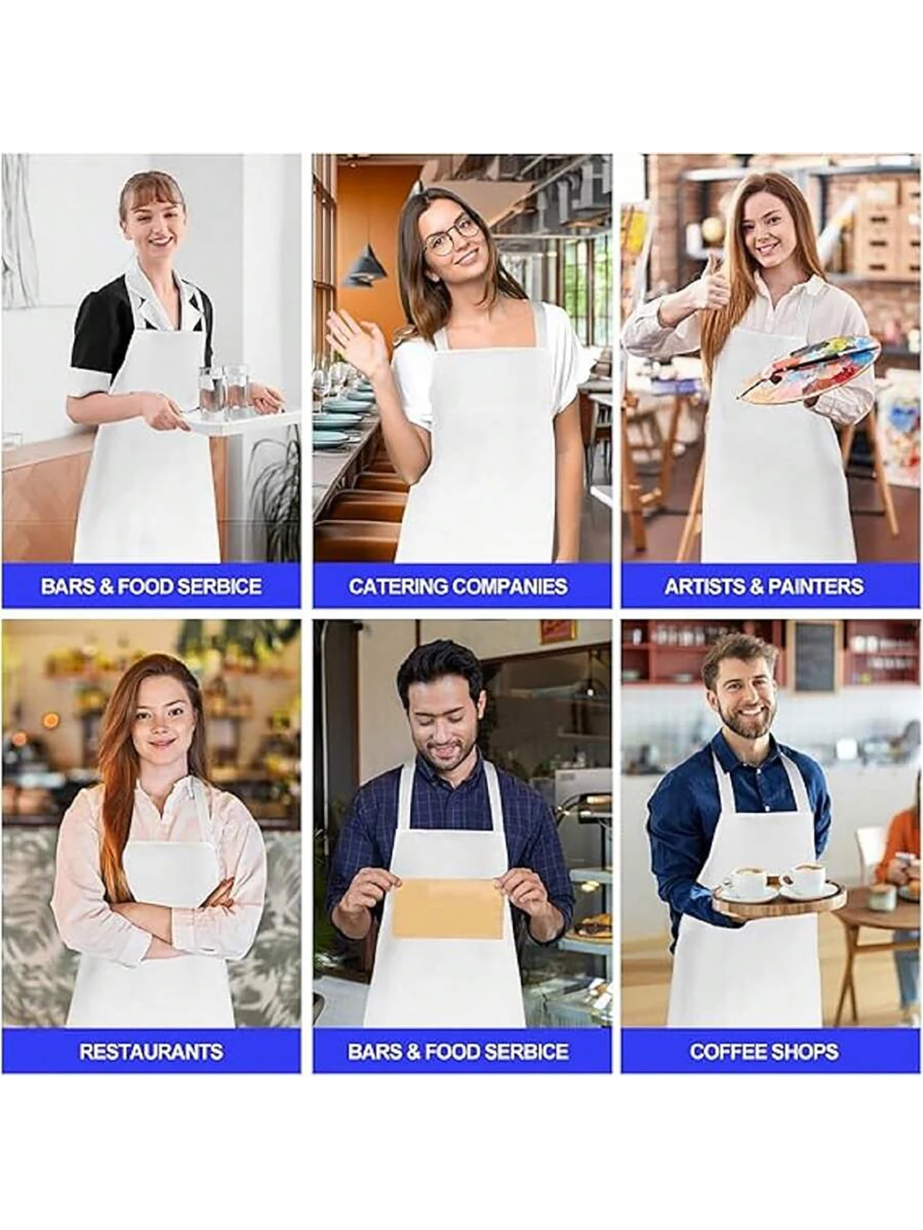 Delantal unisex con bolsillos grandes – Para cocina, manualidades y barbacoa - imagen 5