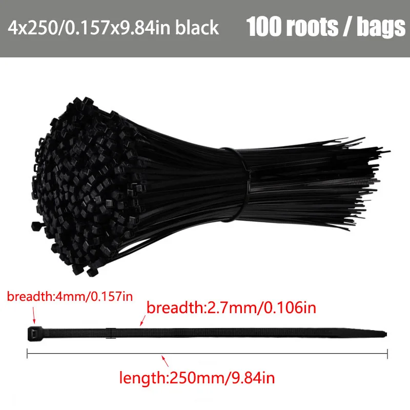 Pack de 100 bridas negras