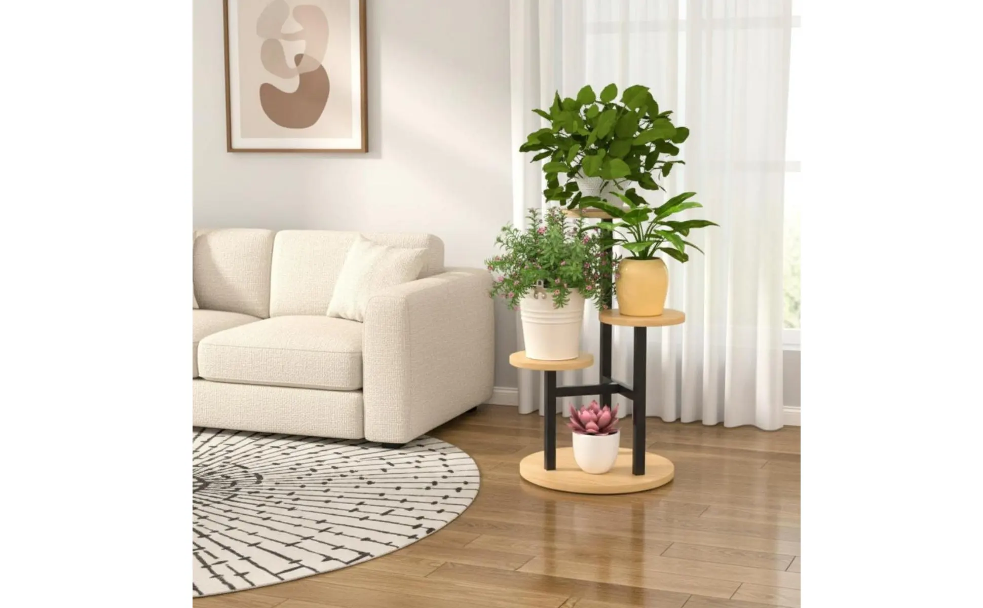 Soporte de plantas en balcón estrecho