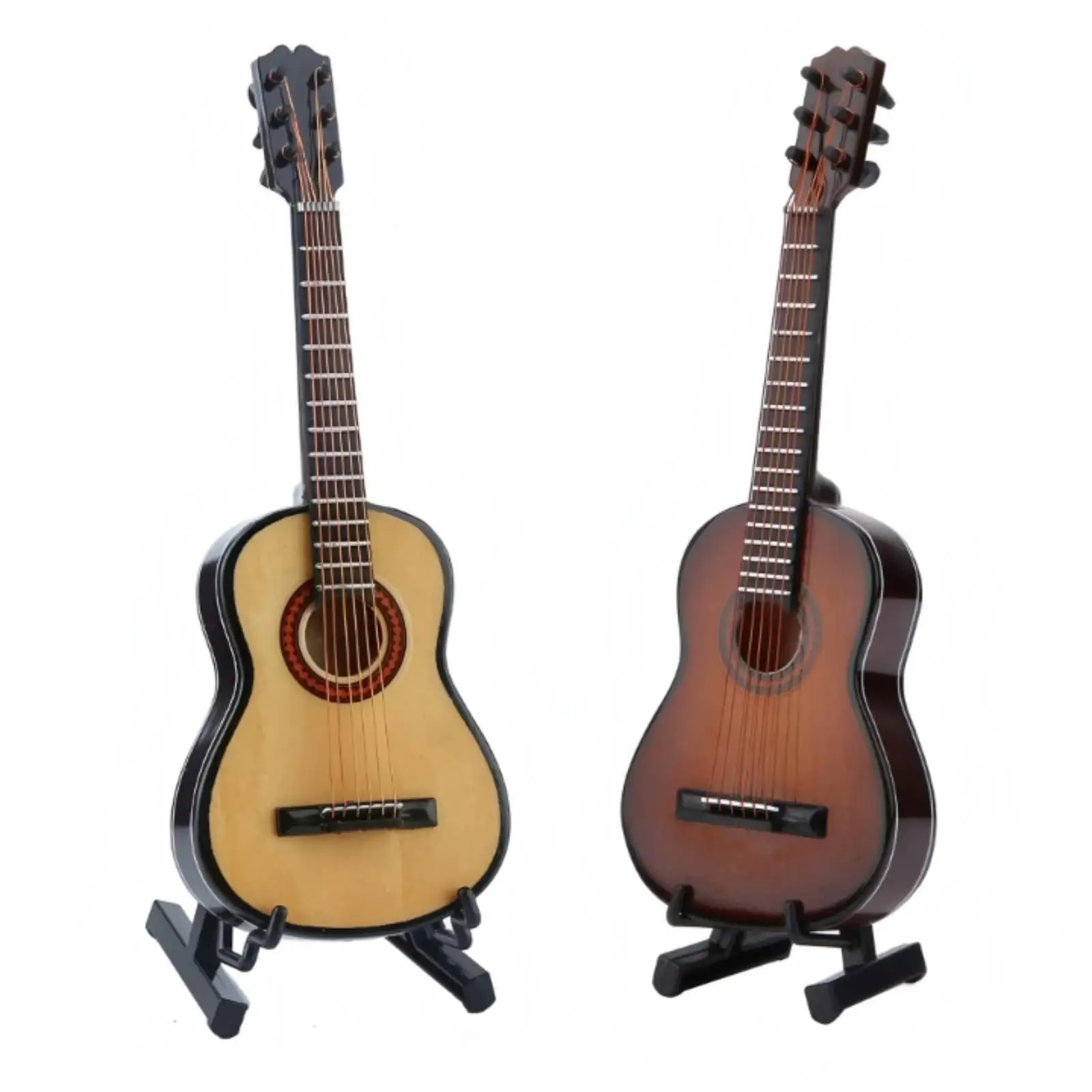 Mini Guitarra para Gatos con Soporte – Juguete Decorativo de Madera Pulida