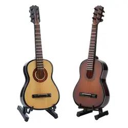 Mini Guitarra para Gatos con Soporte – Juguete Decorativo de Madera Pulida