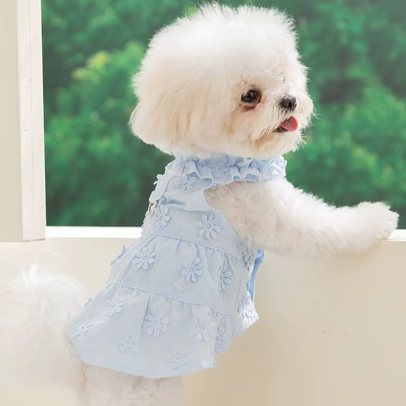 Vestido floral transpirable para perros – Chihuahua y Bulldog Francés - imagen 5