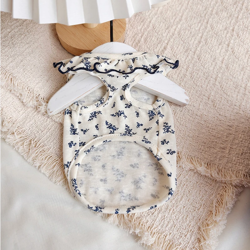 Minifalda floral de verano para Bulldog Francés con tutú y velos - imagen 4