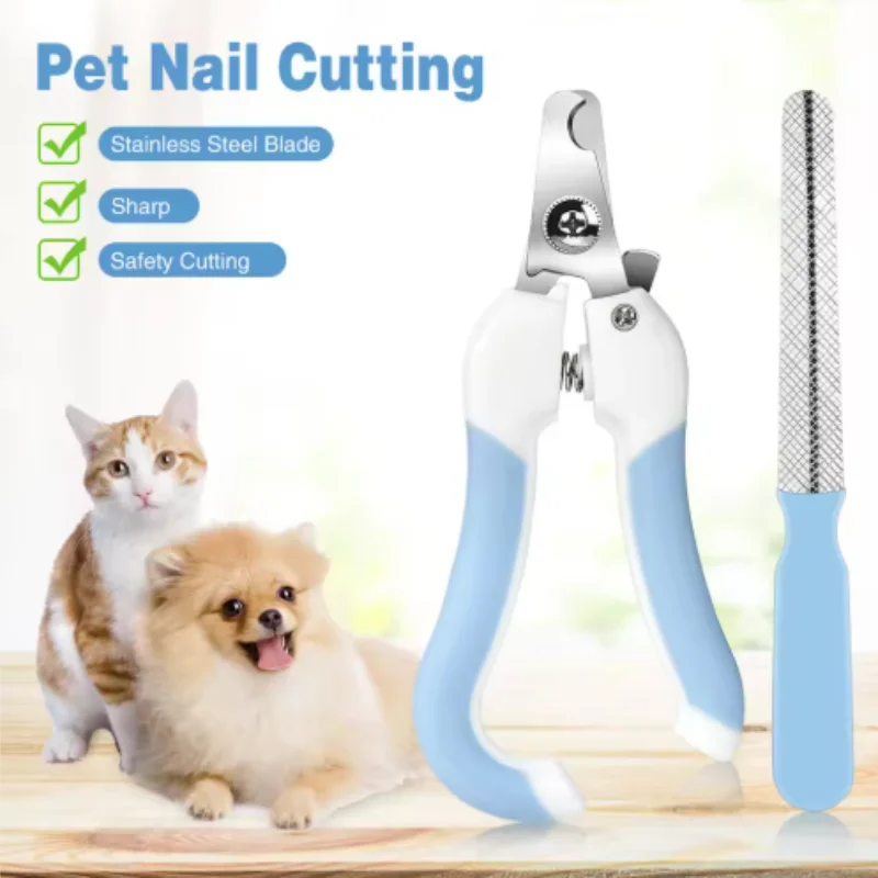 Cortauñas de acero inoxidable con lima para perros y gatos seguro - imagen 3