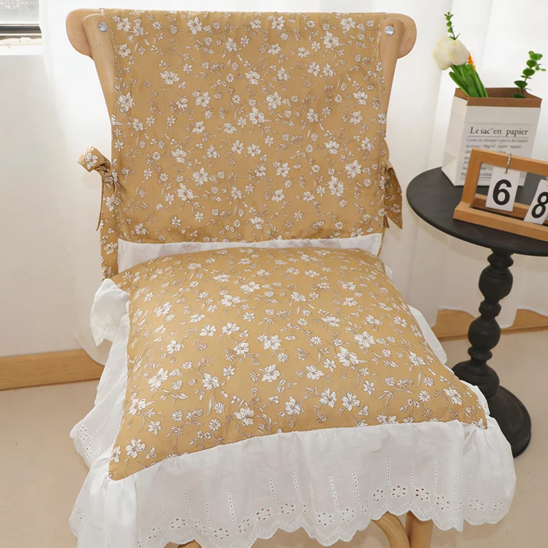 Funda de silla vintage con volantes y bordado floral para el hogar - imagen 5